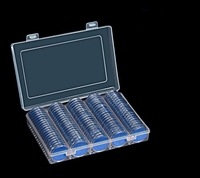 Boîte de 100 capsules pour pièces de monnaie de 30 mm, avec coussinets EVA blancs, étui de rangement pour pièces de monnaie, boîte de rangement en plastique transparent avec logo personnalisé