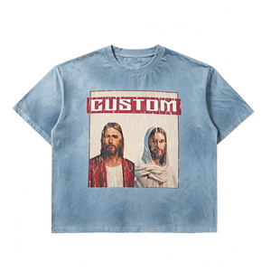 Street Hip Hop Style Unisex's Loose <strong>Messy</strong> Cutting Solid Color Cotton T-shirt Custom Fashion Washed Short Sleeve <strong>Tshirts</strong> - Product Image 1