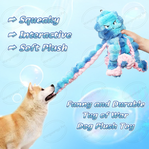 Giocattoli per cani resistenti di polpo blu Crinkle farciti per masticare grandi giocattoli per cani per tenerli occupati - Product Image 3