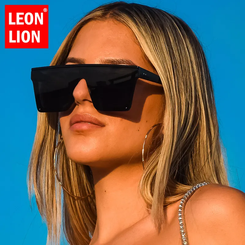 LeonLion 2024 Square Oversized Sunglasses Women Gradient Glasses Women/Men Luxury Brand Designer Outdoor Ladies UV400 Eyeglasses