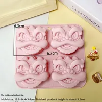 Style chinois Lion danse Koi chat Silicone moule bricolage bac à glace pour gâteau au chocolat décoration gâteau outils