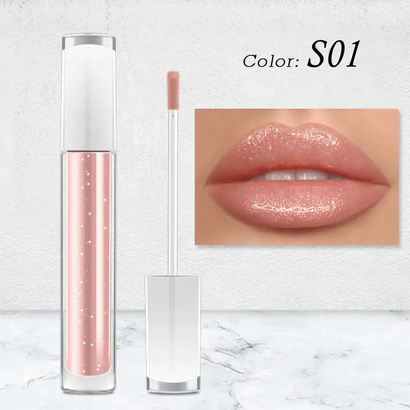 S351 Venta al por mayor personalizada Nude Clear Private Label Lip Plumping Lipgloss Proveedor Low Moq Lip Plumper Gloss