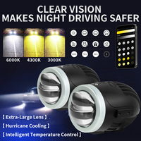 Projecteur laser de 2 pouces à commande par application, phare antibrouillard 12V, faisceau haut et bas, lampe antibrouillard LED, accessoires automobiles, phare antibrouillard pour voiture