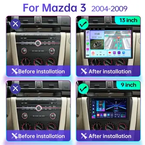 Tesla de som automotivo com dvd, android 10 "13", gps, rádio, som estéreo, 4g, wi-fi, 2 din, dvd player para mazda 3 2004-2013