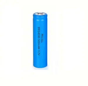 hot PKCELL Or OEM lithium iron 3.2V IFR 14500 500 mAh storage LiFePO4 cell battery