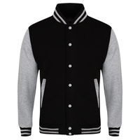 Jaket Varsity Unisex Gaya High Street Musim Dingin Terlaris, Kancing, Logo Depan Kamuflase, Berkerudung, Berlapis, Tahan Angin