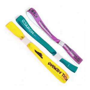 Bracelets en tissu tissé personnalisés pour événements et fêtes, avec fermoir en plastique - Product Image 2