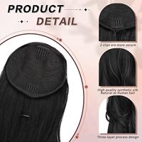 Queue de cheval longue et bouclée à superposition avec cordon de serrage, 26 pouces, ondulations lâches, extensions de cheveux synthétiques en fibre haute température