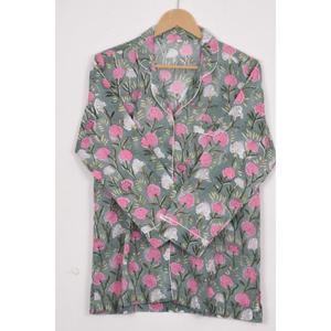 Wholesale Price Women's Cotton Hand Block Pajama Set- Boho Loungewear ,Comfy Nightwear For Women - Product Image 2