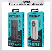 REMAX RPP-37 Batterie Externe 10000 mAh avec Câbles de Charge Rapide Doubles Intégrés 20W+22.5W