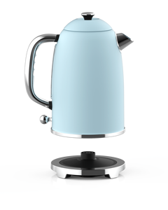 2L <b>Light</b> Blue Stainless Steel Electric <b>Tea</b> Kettle Water Boiler with <b>LED</b> Indicator Concealed Heating Element and Cord Storage - Product Image 3