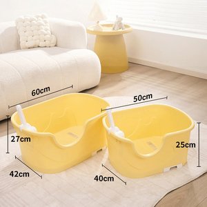 Grande Semi-Fechado <span class=keywords><strong>Cat</strong></span> Litter Box Retângulo PP Plástico <span class=keywords><strong>Cat</strong></span> <span class=keywords><strong>Toilet</strong></span> Areia Com Placa De Vazamento e Pá De Saída De Fábrica - Product Image 5