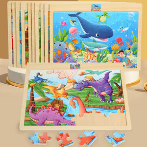 Puzzle en bois Montessori sur le thème des animaux, <span class=keywords><strong>jeu</strong></span> d'apprentissage pour tout-petits, 40 pièces, jouet pour enfants, garçons et filles - Product Image 2
