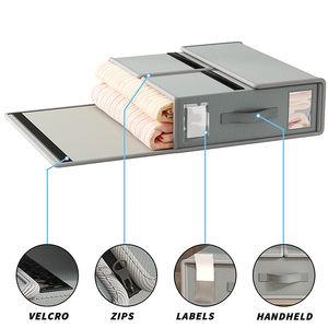 Wholesale Bed Sheet Organizers <b>Storage</b> Foldable <b>Box</b> for Linen Closet Bedding Set Containers Blanket Comforter Pillow <b>Cube</b> with - Product Image 1