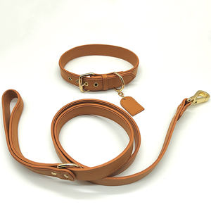 Collier de chien fait à la main de luxe premium réglable en cuir végétalien de couleurs vives - Product Image 5