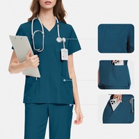 Tenues d'infirmière personnalisées à manches courtes pour femmes, extensibles, grandes tailles, uniformes de mode pour médecins et infirmières, ensembles de blouses d'infirmière