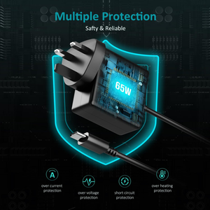 Caricabatterie per laptop USB C GaN da 65 W PD 3.0 Adattatore di alimentazione 5 V-20 V Ricarica rapida per MacBook Dell HP Lenovo <span class=keywords><strong>iPhone</strong></span> iPad - Product Image 5