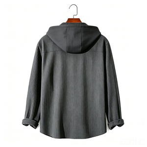 <span class=keywords><strong>Camicia</strong></span> con Cappuccio in Velluto a Coste Retrò da Uomo, Giacca Pullover 4 Stagioni, Antipiega, Lavabile in Lavatrice, Top Casual Vintage - Product Image 6