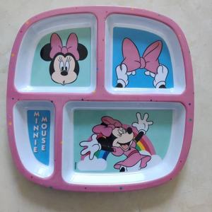 Plato <span class=keywords><strong>de</strong></span> cena <span class=keywords><strong>de</strong></span> <span class=keywords><strong>melamina</strong></span> para niños <span class=keywords><strong>de</strong></span> fibra <span class=keywords><strong>de</strong></span> bambú <span class=keywords><strong>de</strong></span> 4 secciones y 9 pulgadas, plato dividido con compartimento colorido para comedor <span class=keywords><strong>de</strong></span> niños - Product Image 4