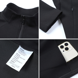 Chaqueta Deportiva con Cuello Alto y Cierre Completo, Tejido Elástico Suave, Logotipo Personalizado, Color Negro y Blanco - Product Image 6