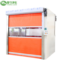 Puerta de panel de pared para cámaras frigoríficas y salas limpias Yaning, Puerta enrollable rápida de PVC, Puerta enrollable inteligente, Ducha de aire para carga