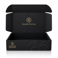 Boîte d'emballage pour vêtements, boîte en carton, papier kraft coloré, boîte noire pour l'expédition, emballage en papier