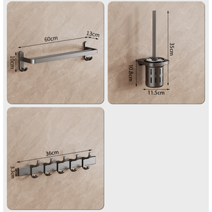 Set di 6 pezzi bagno <span class=keywords><strong>a</strong></span> parete portasciugamani - Product Image 5