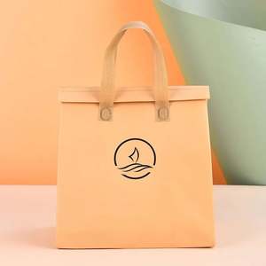 Bolsa Térmica de Color Sólido con Logotipo Imprimible, Bolsa de Embalaje para Bebidas y Café, Bolsa de Mano de Tela No Tejida - Product Image 5