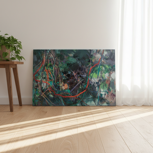 Pintura al Óleo Abstracta de Ramas de Montaña Profunda con Técnica de Pincelada Libre del Pintor Chino Tu Qixian, de Fujian, sobre Lienzo Enmarcado para Decoración del Hogar - Product Image 5