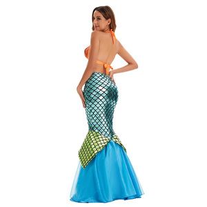 Robe longue de princesse sirène pour adulte, robe de soirée sexy sans bretelles à paillettes, robes de fantaisie pour femmes - Product Image 3