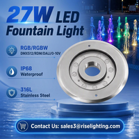 Projecteur LED Submersible DMX Dimmable pour Fontaine, Acier Inoxydable, 27W 24V IP68, Lumière du Jour 5000K, Garantie 3 Ans, Vente Chaude