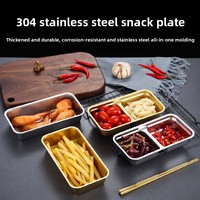 2026 Nieuw ontwerp roestvrijstalen gouden frosted 2-delige dinerbord voedsel snack fruit schaal voor catering