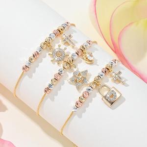 Braccialetti Religiosi della Vergine di Guadalupe, Gioielli con Perline di Zircone Colorate, Bracciale <span class=keywords><strong>Rosario</strong></span> per Donne - Product Image 5