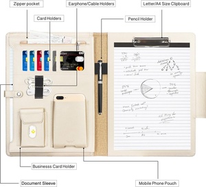 Cartella per Conferenze Toplive - Portadocumenti Esecutivo Formato Lettera/A4 con Clip e Porta Biglietti da Visita Nero Prodotto in Cina - Product Image 3