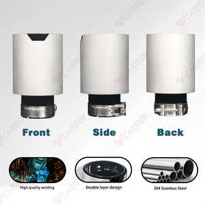 Embouts de queue d'échappement en acier inoxydable 304 noir et sablage de style M Tuyaux de silencieux d'échappement universels Tuyaux d'échappement modifiés - Product Image 5