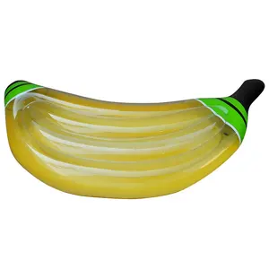 Banana inflável para cama, banana inflável amarela de plástico, linha flutuante, reclinador inflável de banana, atacado, estoque de banana