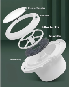 배기 원형 덕트 에어 디스크 밸브용 에어 필터가있는 조정 가능한 3 단 압력 플라스틱 천장 에어 벤트 커버 - Product Image 5