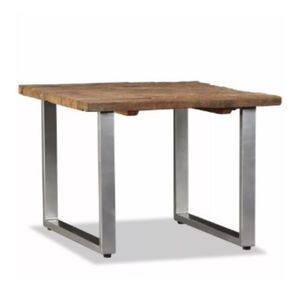 Square Wood <b>Coffee</b> <b>Table</b> Metal <b>Legs</b> Center <b>Table</b> Modern Rustic Living Room End <b>Table</b> - Product Image 1
