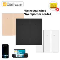 4-fach Smart Home Kit: Kabellose Fernbedienung, kein Neutralleiter erforderlich, Schalter aus gehärtetem Glas, Smart Control Schalter