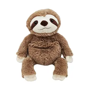 Custom lavender microwavable stuffed sloth with heating pad flaxseed moist clay beans weighted animals plush sloth