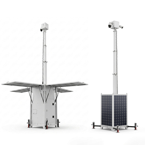 Tour de vidéosurveillance mobile à déploiement rapide, design cubique, IP65, avec mât de 6 m pour la sécurité des sites temporaires - Product Image 1