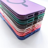 Bonbons couleur pare-chocs antichoc clair magnétique sans fil charge housse de téléphone pour iPhone 15 14 Pro Max 15 Plus