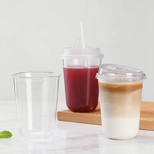 Gobelets jetables en plastique PET transparent de 16 oz, design en U, pour café, fêtes, boissons, gobelets à thé à bulles personnalisés, fabriqués en Chine ; GUA - Product Image 4