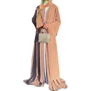 New Style Women's Heavy Industry Gown Abaya Burqa Three-piece Set Muslim Elegant Dress