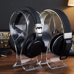 Custom OEM ODM Eco-Friendly Clear Plastic Headphone Display <b>Stand</b> Portable Outdoor Retail Counter Headset Holder Organizer Rack - Product Image 6