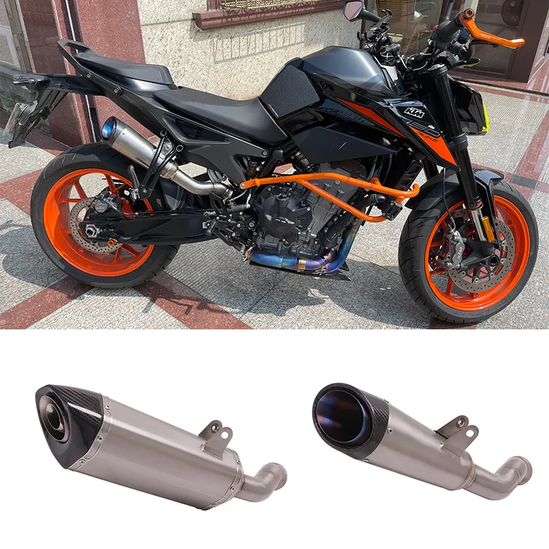 For KTM DUKE 790 890 2018 - 2021 Motorcycle Exhaust Escape DB Killer Titanium Alloy Link Pipe Carbon Fiber Muffler