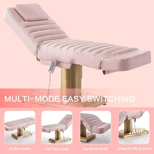 Table de Massage d'Esthéticienne de Luxe Or, Lit à Cils, Mobilier de Salon Moderne avec 3 Moteurs Électriques, Lit de Soin Facial Rose <span class=keywords><strong>pour</strong></span> Spa Cosmétique et Beauté - Product Image 5