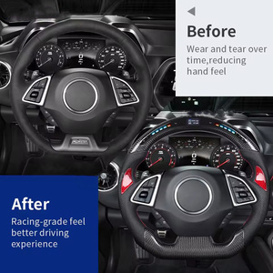 Dẫn sợi carbon chỉ đạo Wheel cho Chevrolet <span class=keywords><strong>Camaro</strong></span> Corvette C7 Chevy <span class=keywords><strong>SS</strong></span> ZL1 <span class=keywords><strong>SS</strong></span> 2016 2023 tùy chỉnh da Xe tay lái - Product Image 6