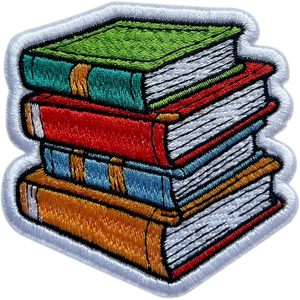 แพทช์ปักลายกองหนังสือ ขนาด 3 นิ้ว รีดติดได้ สำหรับหมวก เสื้อผ้า กระเป๋าเป้ กางเกงยีนส์ DIY เย็บติดได้ - Product Image 1