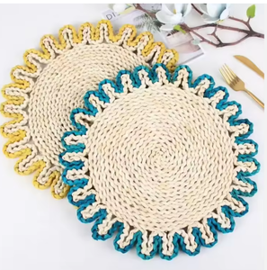Natural Round Woven <b>Rattan</b> Bohemian Eco-Friendly Braided Customized Heat Resistant Table <b>Placemat</b> - Product Image 1